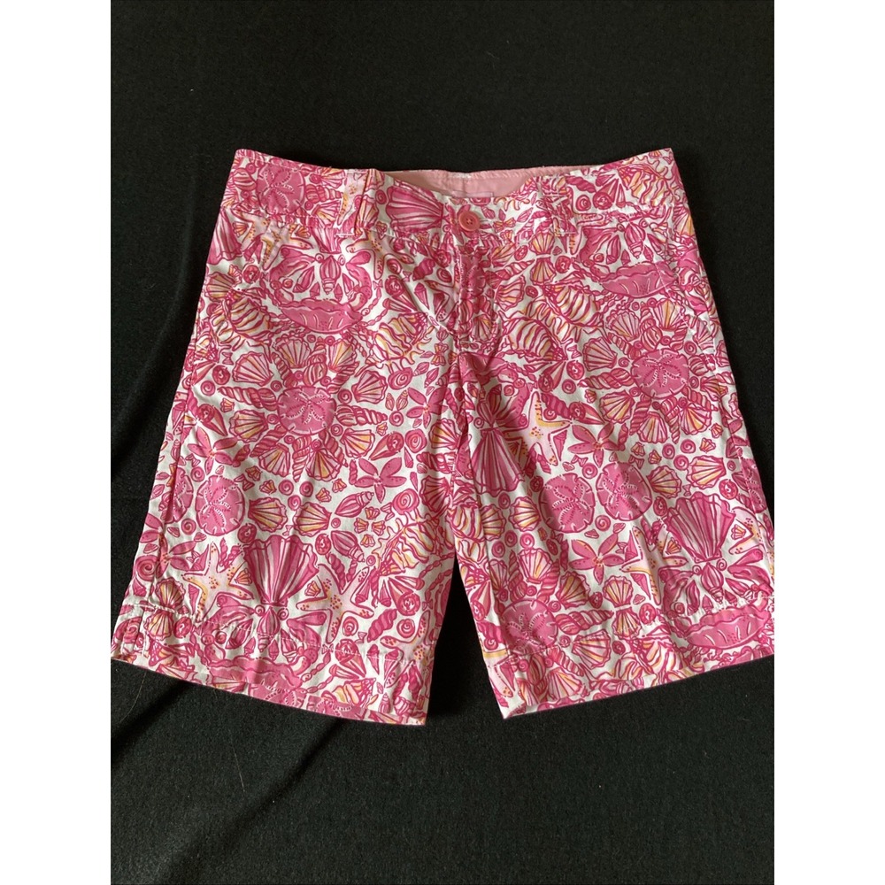 Lilly Pulitzer Avenue Pink Orange White Short Women's size 4 Beach Summer
